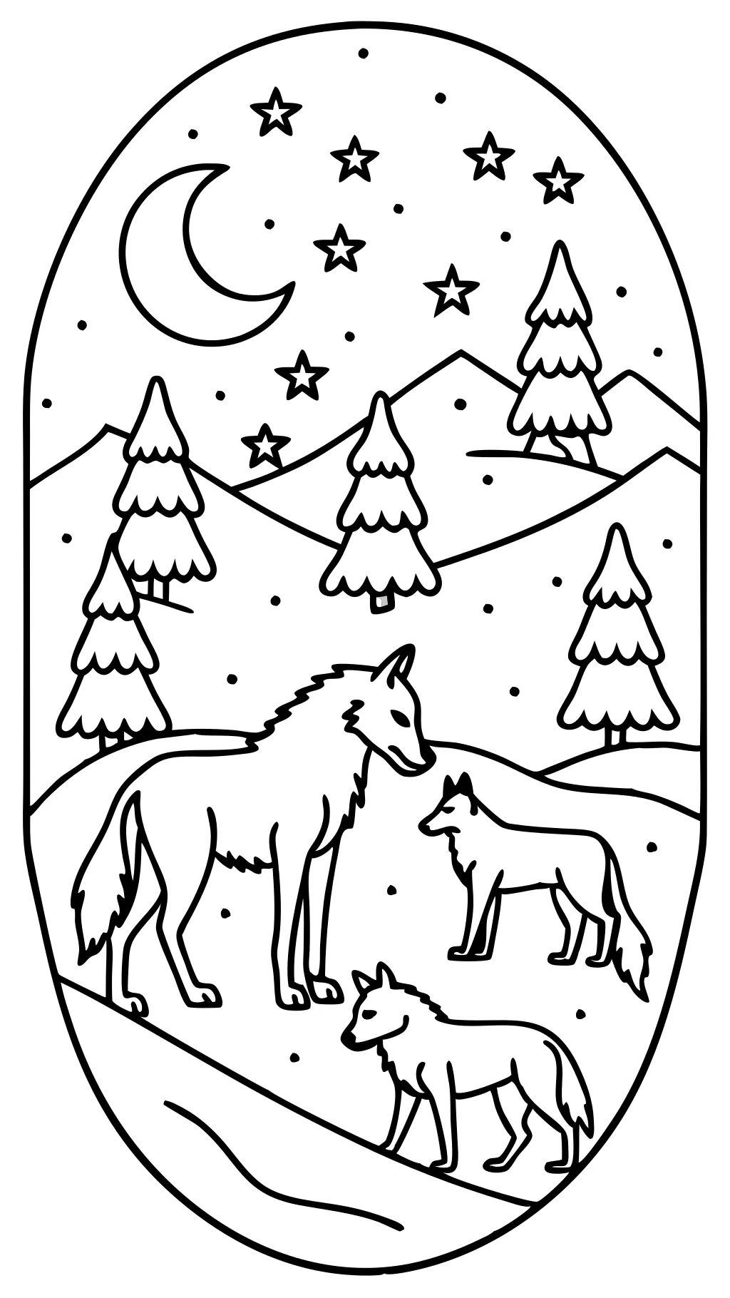 wolves coloring pages